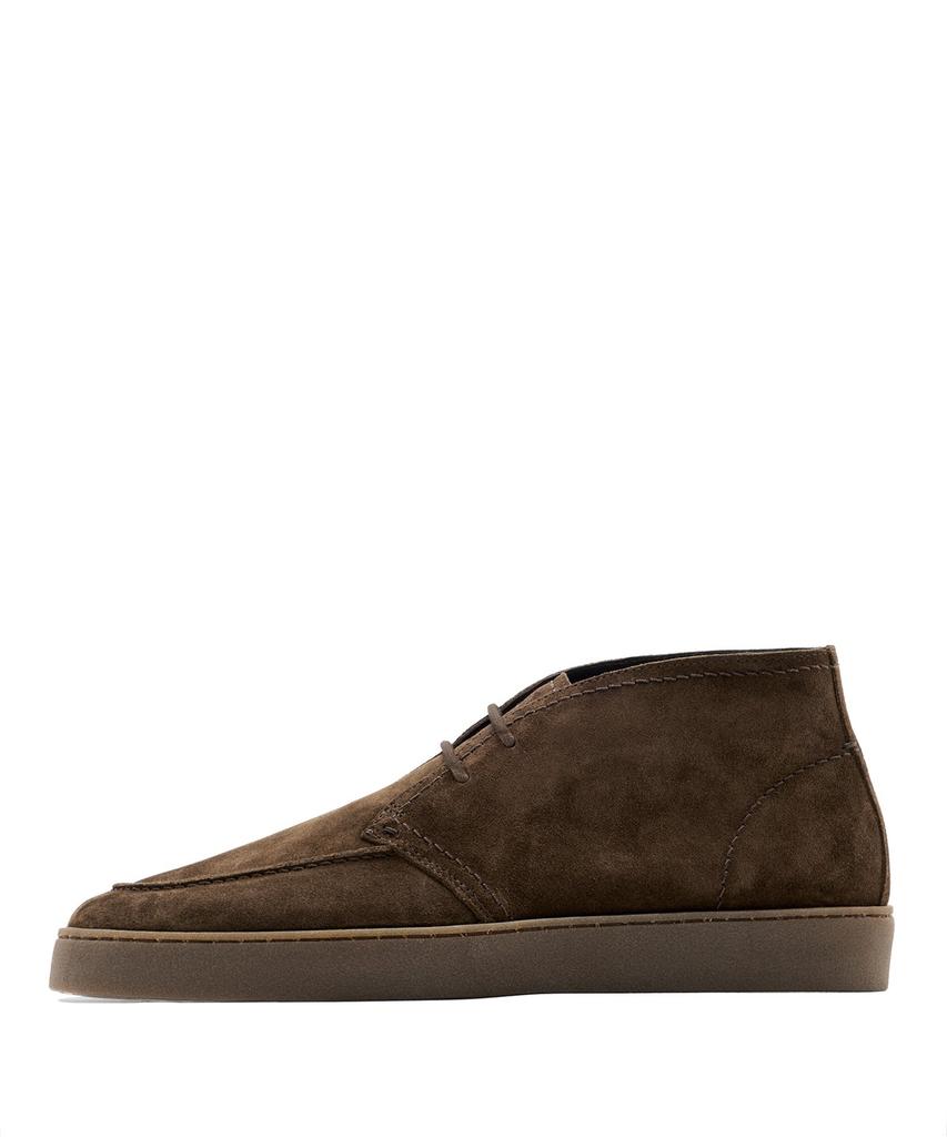 Massimo Dutti Split Suede Stitch Detail Bootie Shoes