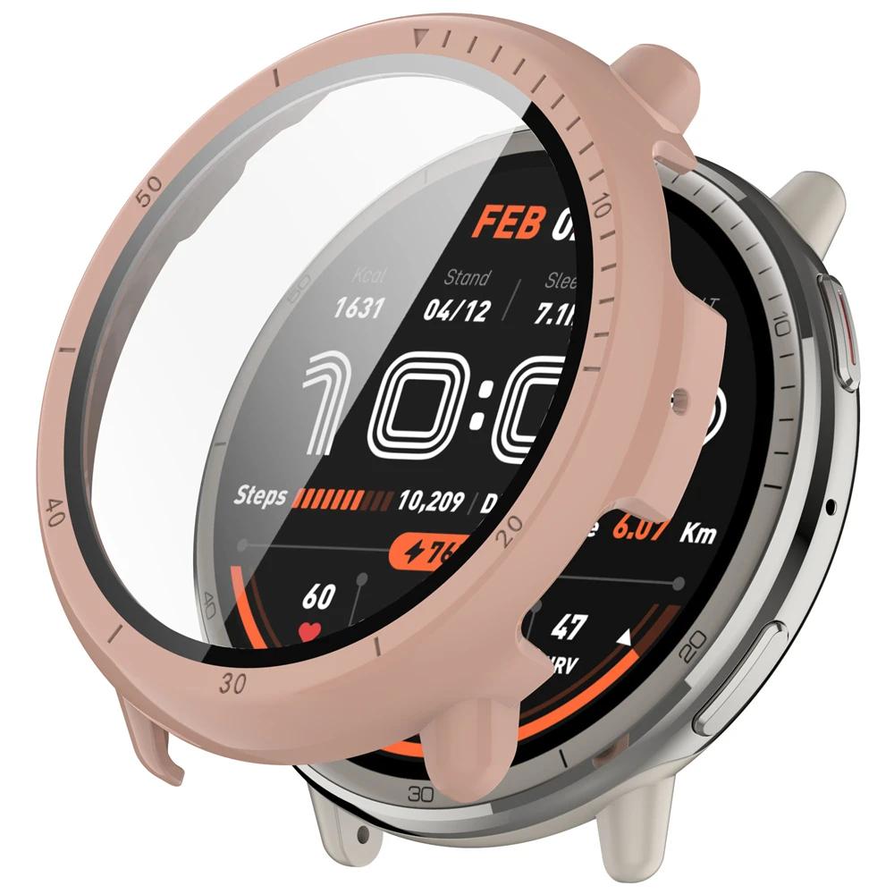 Protector Case For Amazfit Active 2 Full Coverage Tempered Glass Screen Protector For Amazfit Active 2  Bumper Shell Accessories