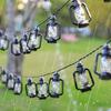 LED Solar Mini Retro Kerosene String Light Eid Mubarak Star Moon Palace Lantern Ramadan Halloween Decoration Fairy Light