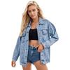 Women's Mid-length Casual Denim Jacket - Spring/Autumn Loose Fit