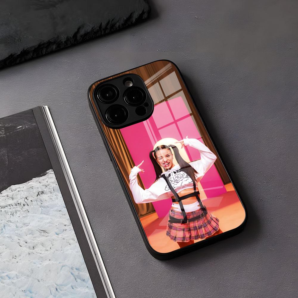 E-Emilia M-Mernes Singer Phone Case For IPhone 17 Air 16 E Pro Max 15 14 13 Mini 12 Pro 11 Max Plus Black Glass Cover