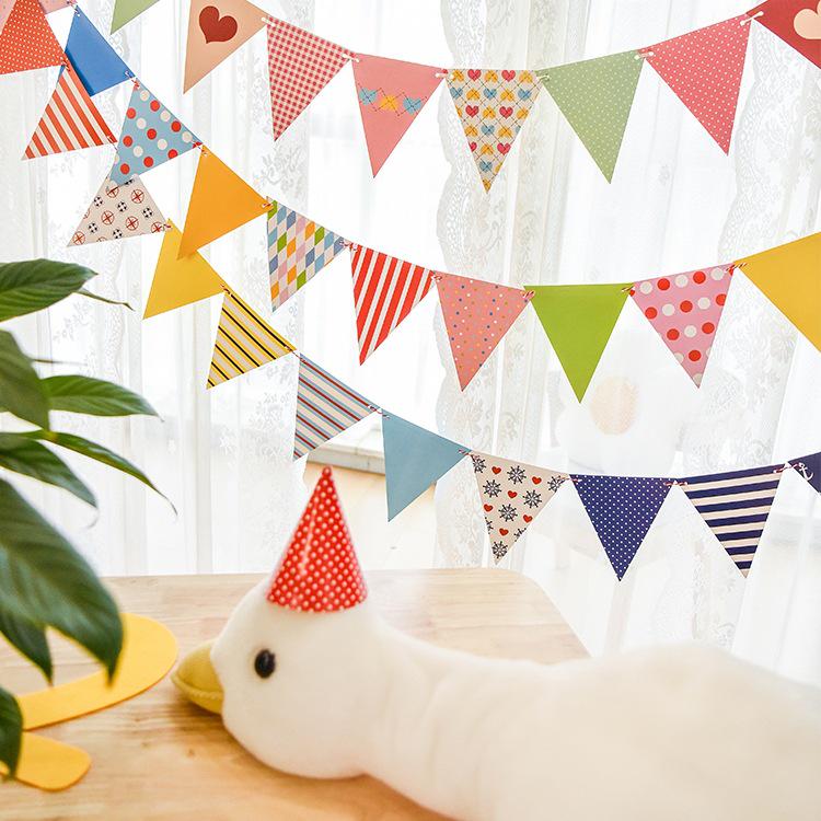 Wimpelkette für Kindergeburtstage – ideal für Babys ersten Geburtstag, als Partyhintergrund oder Zeltdekoration beim Camping.