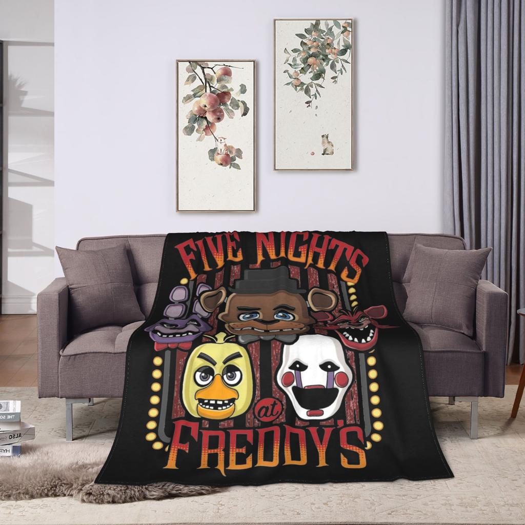 FNAF At Freddys Blanket Fleece Spring Autumn Multi-function Ultra-Soft Throw Blanket for Sofa Travel Bedding Throws