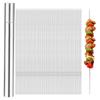 Stainless Steel Kabob Skewer Reusable with Storage Tube BBQ Needle Stick Long Flat Grilling Roast Stick Outdoor Picnic