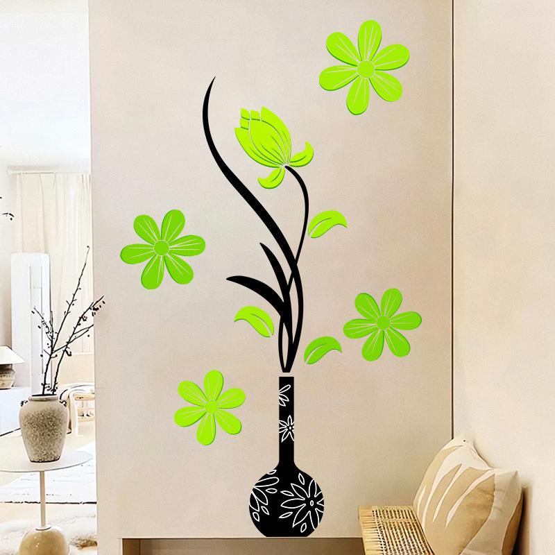 Moderner floraler Wandsticker Elegantes Vasendesign für Wohnzimmer Flur Eingang Heimdekoration