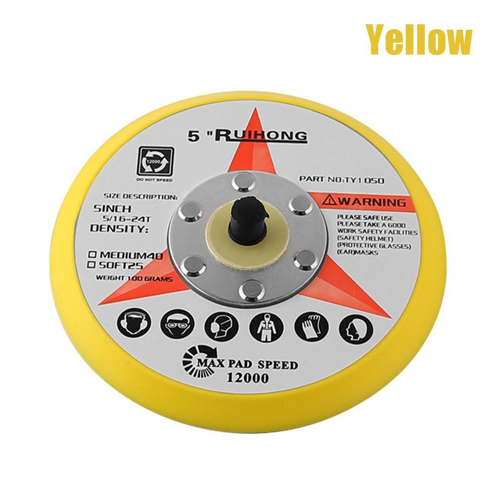 

Электроинструмент-5 дюймов, 125 мм, шлифовальная подушечка DA для полировки, опорная пластина, абразивные инструменты на липучке жёлтый