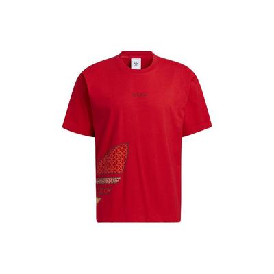 adidas Originals Clover CNY Year Of The Tiger Limited Edition Logo Print Crew Neck T-Shirt Unisex Tops Red HC0573