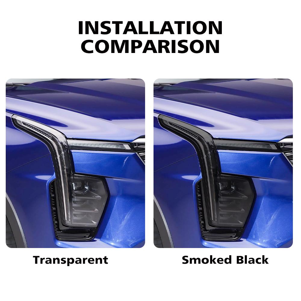 Smoke Black High-Gloss Pre-Cut Headlight Protection Film For Cadillac XT4 2024-2026 TPU PPF Anti-Scratch Car Vinyl Wrap Kit zs3