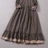 Mori Girl Toamna Primăvară Femei Rochie lungă lejeră Guler cu volane Rochie Cottagecore Florală Volane din bumbac Vintage Rochie șic elegantă