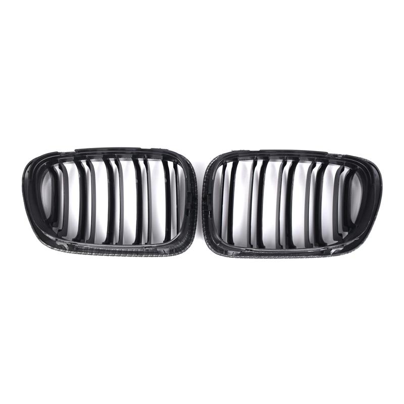 2Pcs Front Upper Chrome Frame Kidney Grilles Car Exterior Parts for BMW