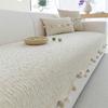 Solid Sofa Cushion Cover Mats Non-Slip  Autumn Sofa Protector Arc Edge Soft Anti-Skid Living Room Chenille Sofa Cushion Mats