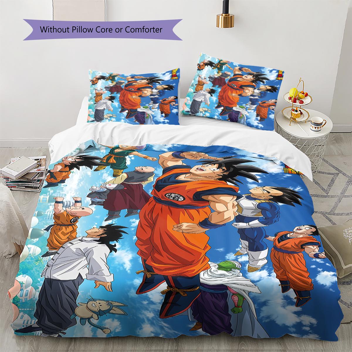 

Постільна білизна з візерунком DRAGON BALL, Комплект ковдри, Підковдра, Наволочка, Домашній подарунок на день народження (1 * підковдра + 2 * наволочка, без наповнювача) 135x200cm
