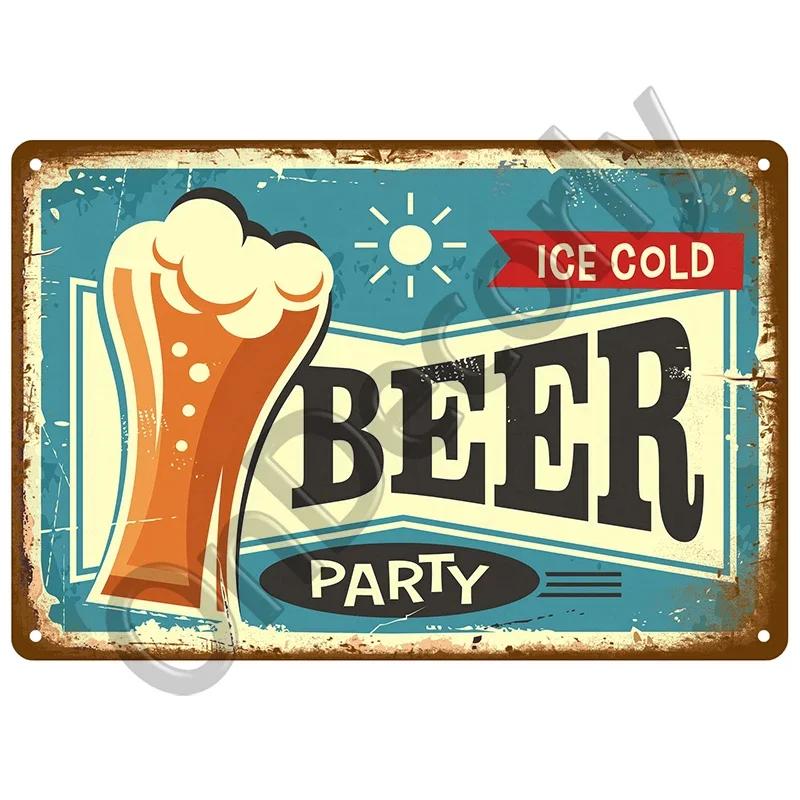 Beer Metal Sign Whiskey Wine Alcohol Tin Sign Vintage Cocktail Poster Bar Pub Home Decor Art Crafts Tinplate Wall Plate Signs