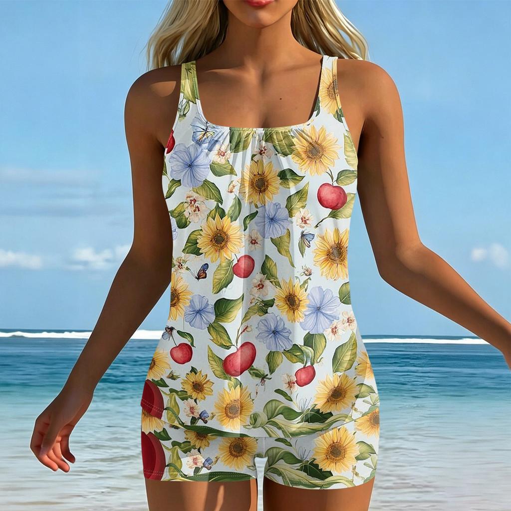 Women's Printed Split Swimsuit Sport Swimsuit Two-Piece Set