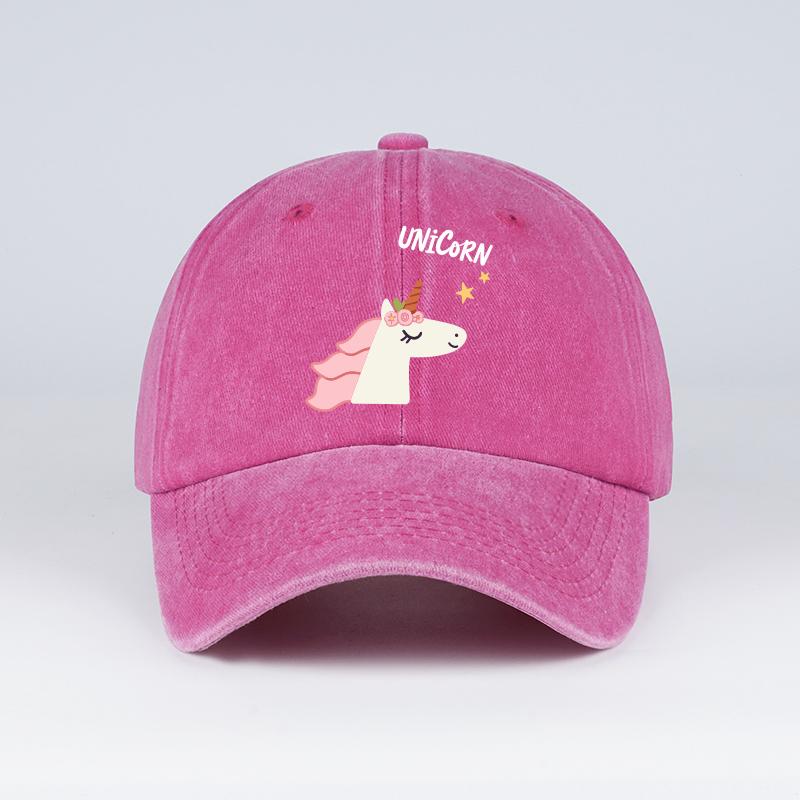 A cute unicornthemed baseball cap with a cartoon printa comfortable breathable sun hat thats stylish sweet and eyecatchin