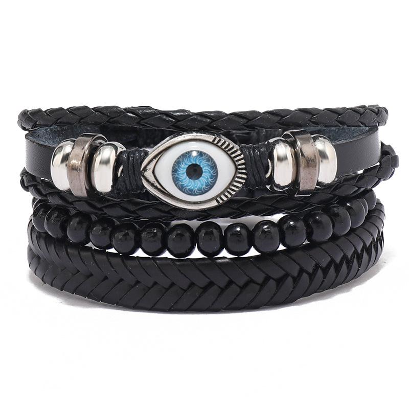 ZORCVENS Classic Hand-Woven Leather Bracelet Multilayer Men Bracelets Punk Beads Bangle for Friend Charm Jewelry Gifts