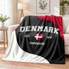 Denmark Football Printed Flannel Blanket Warm Comfort Bed Throw For Indoor Home Decoration