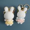 Cartoon Carrot Bunny Keyrings Knitting Rabbit Doll Pendant Crochet Keyrings  Friends Gift
