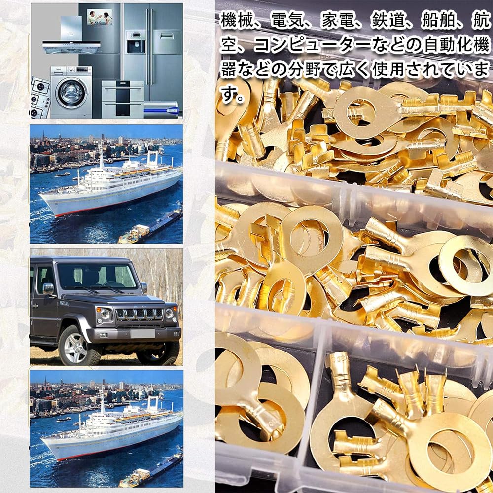 150pcs Round Terminal Set M3 M4 M5 M6 M8 M10 Kit Connector Kit Brass