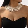 Fashion French Palace Style Handmade Woven Faux Pearl Collar Choker Retro False Collar Necklace Elegant Female Jewelry