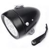 PLEAVIT Bullet-Shaped LED Light, 7-Light Bicycle Headlight, Retro Front Light, Battery-Operated, Black