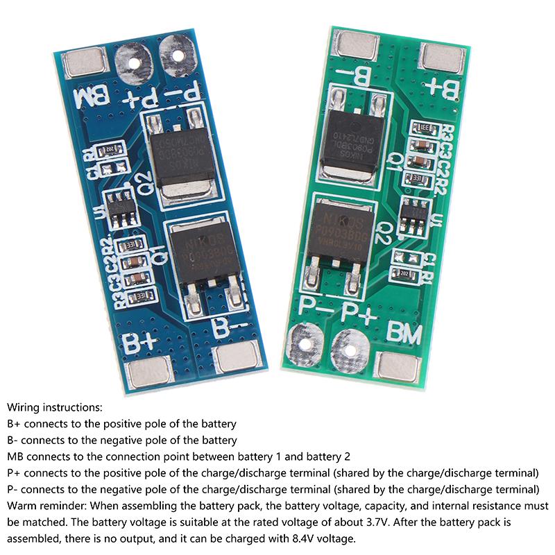 2S 8A Li-Ion 6.4V-8.4V 15A Peak Current Battery Protection Board Bms Pcm For Li-Ion Lipo Battery Cell