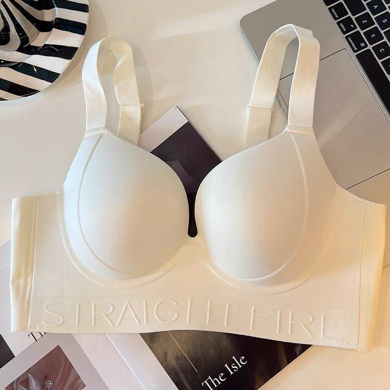 Women's Seamless Tank Top Bra Comfortable Push-Up Bra with Side Gathering Plus Size Bra