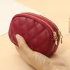 Double Layer Coin Purse, Dual-Compartment PU Leather Wallet, with Zipper Durable Scratch-Resistant Coin Holder Pouch