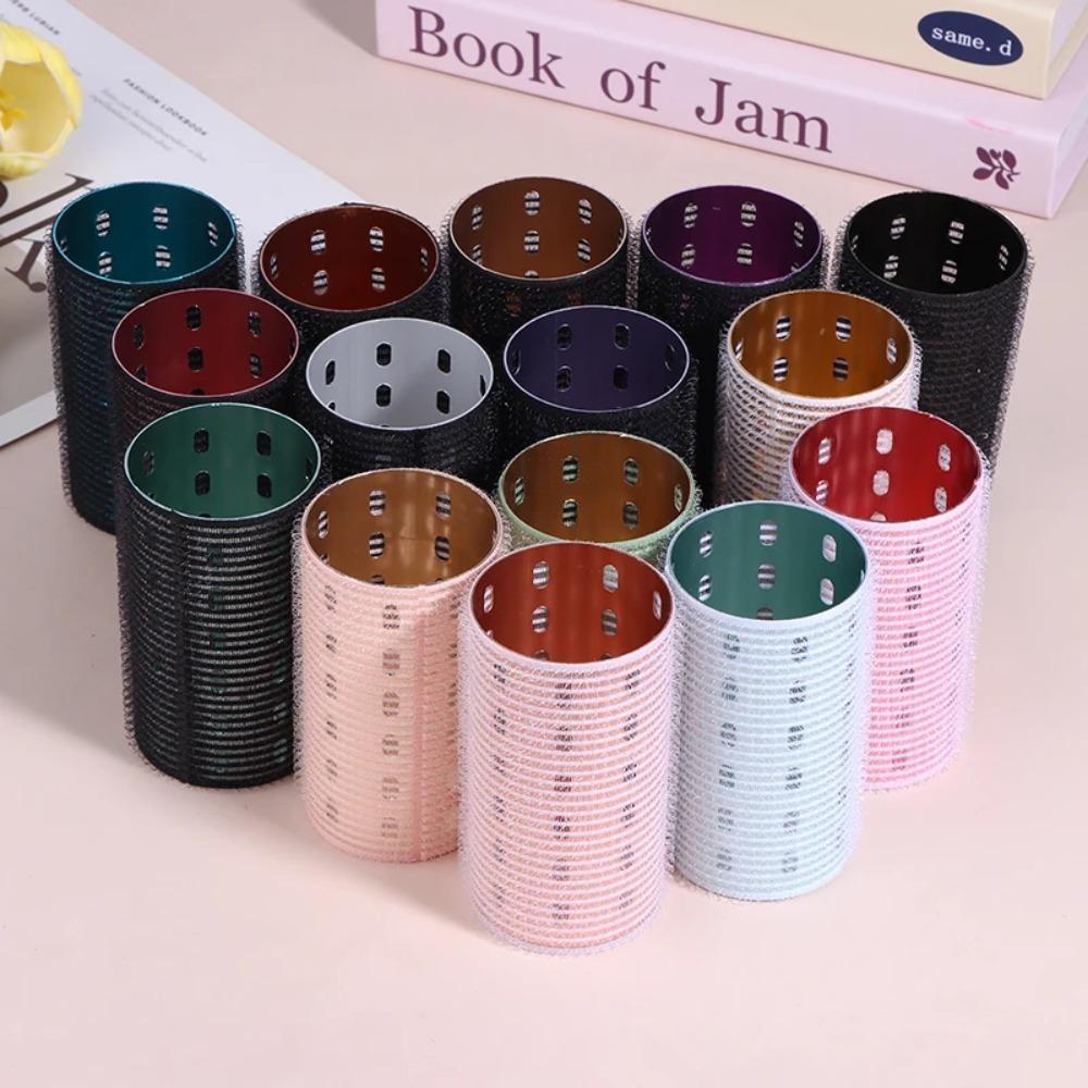 6*9cm Rullo per Capelli Autoadesivo con Nucleo in Alluminio Gancio e Anello in Puro Nylon Autocinghiante Strumenti per Styling a Caldo Termico per Volume