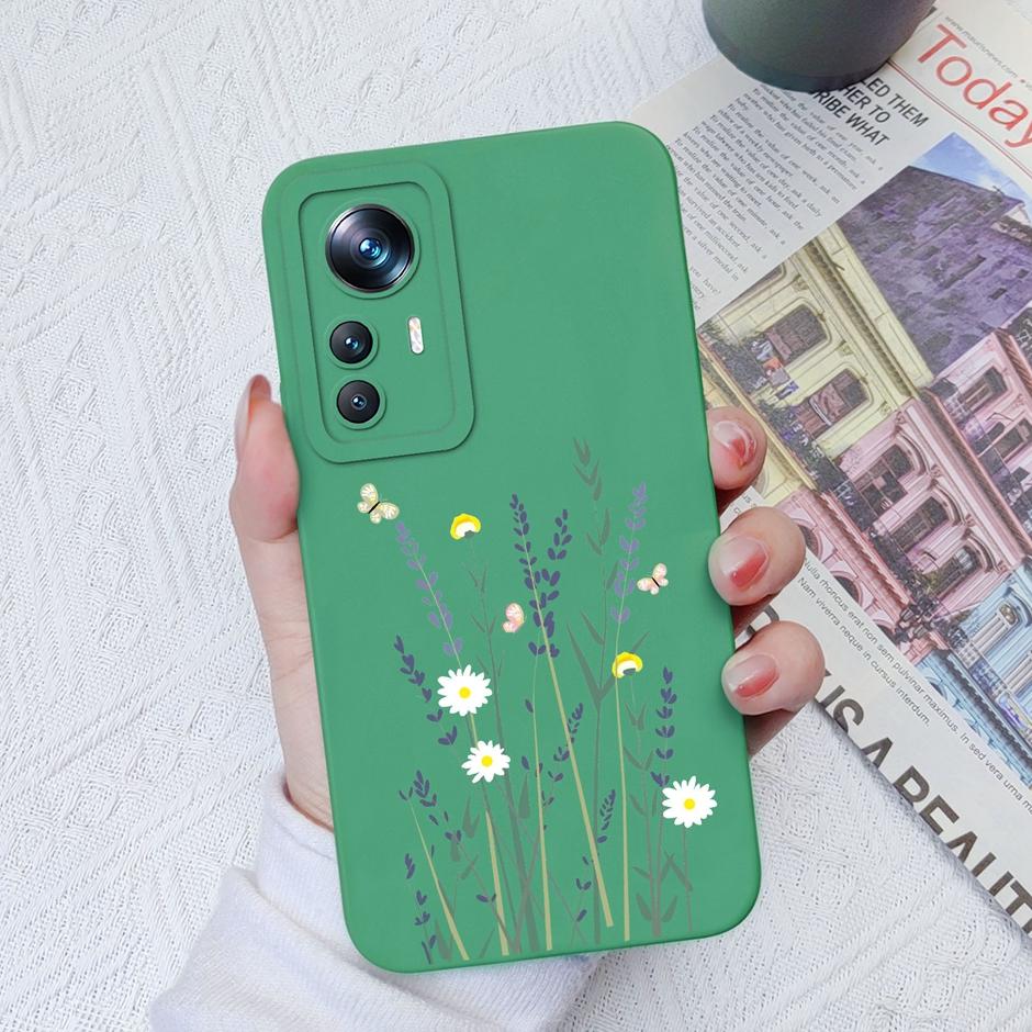 For Xiaomi 12T Case Hot New Design Cute Cat Butterfly Cartoons Matte Liquid Silicone Shell For Xiaomi 12T Pro Ultrathin Fundas