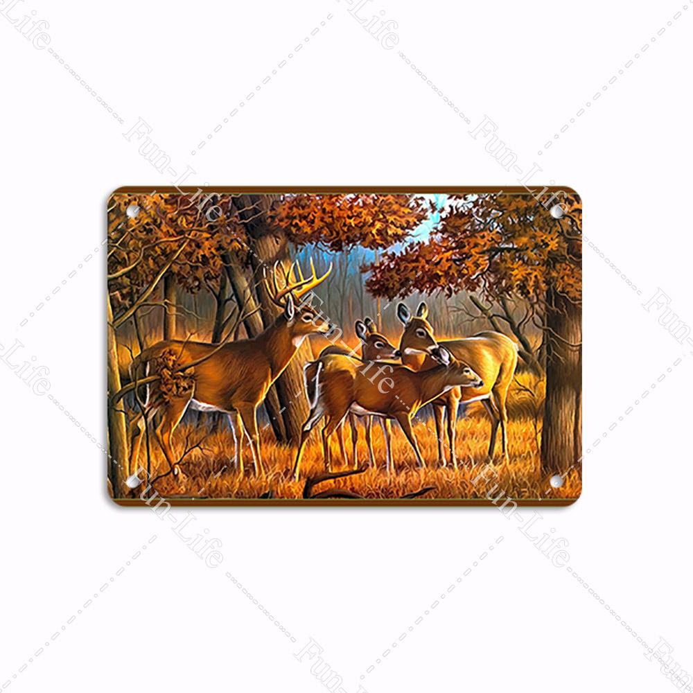 Forest Plate Poster Bird Vintage Home Decor Colorful Tree Retro Metal Tin Signs Pub Car Garage Wall Art Home Decor 20x30cm