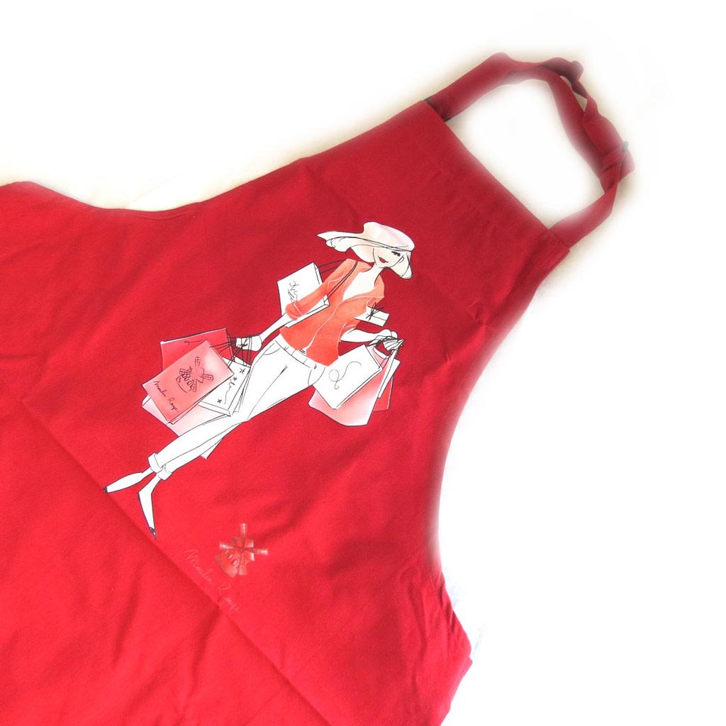 Les Trésors De Lily [M5764] - Designer Apron 'The Parisian At the Moulin Rouge' Red