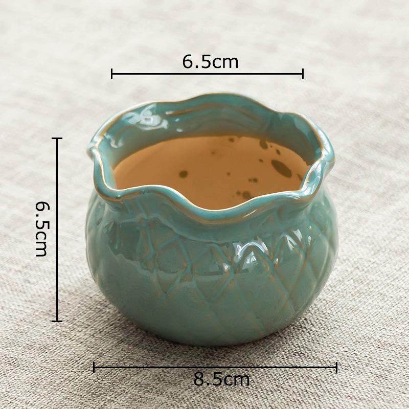 Creative Painted Ceramic Vase Lotus Shape Plant Pots Table Decoration Flowers Arrangement Flower Vase Room Aesthetic Decor