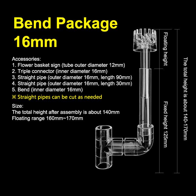 1Set Diy Clear Aquarium Skimmer Acrylic Lily Pipe Spin Inflow Outflow Water Plant Tank Filter Cleaning Fish Tank Accessories