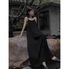 Women's Pleated Camisole Dress - Slimming, Versatile, Solid Color Long Dress for a Chic and Effortless Style