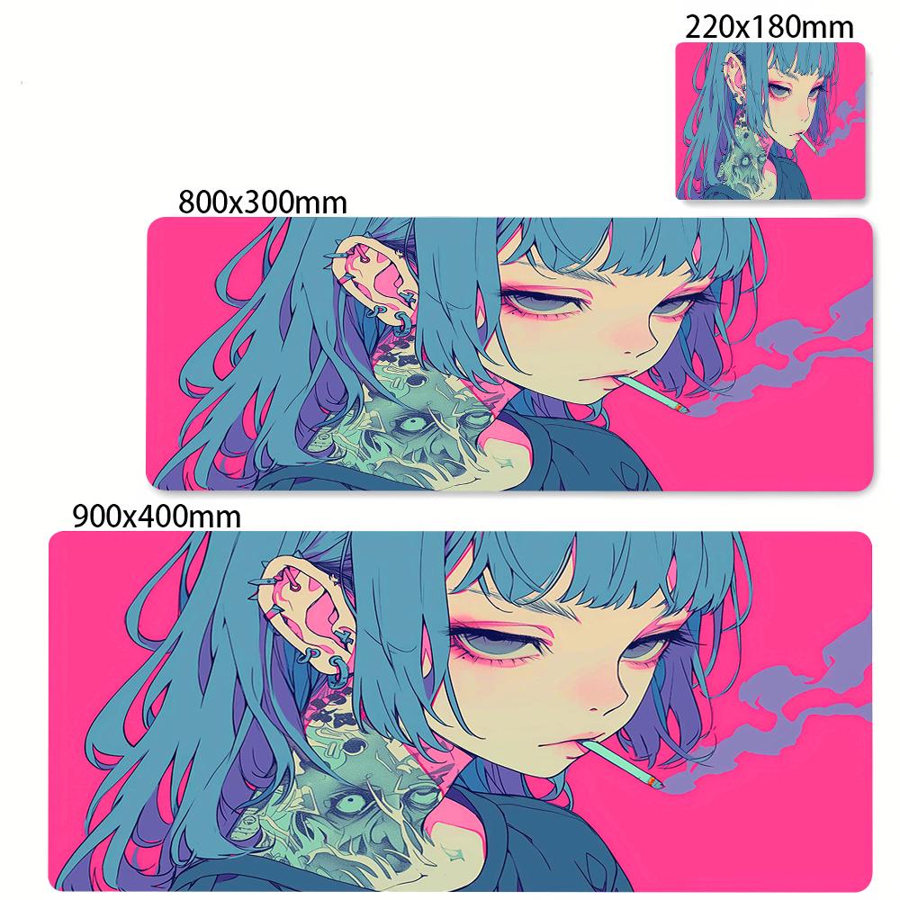 50x100cm Gaming Mousepad Anime Girl Mouse Pad Pc Accessories Keyboard Mat Rubber Anti slip Deskmat Household Desk Protector Mats