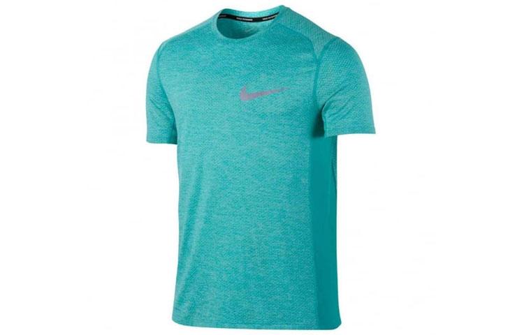 Nike T Shirts Men s Turquoise Crew Neck Moderate Straight Fit 834241-043 M