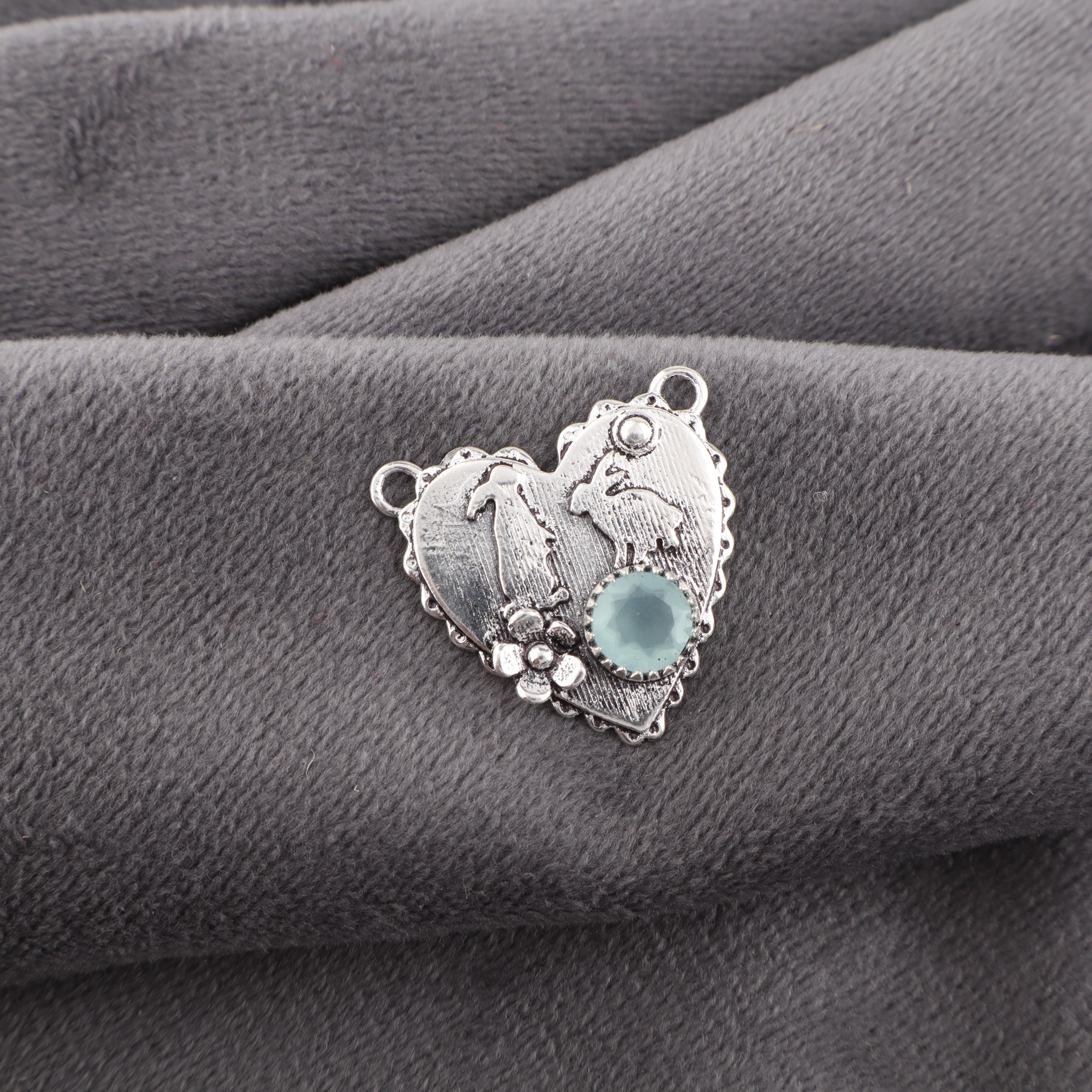 

Украшения ручной работы из драгоценных камней Aqua Chalcedony, кулон из стерлингового серебра 925 пробы, уникальный дизайн, для женщин 0.8 Inches зелёный