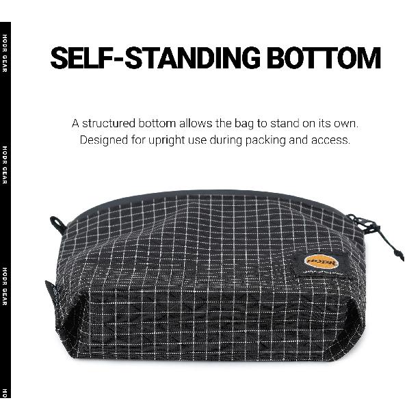 [HODR GEAR] Ditty Bag Self Standing Ultralight 210D Gripstop UHMWPE Storage Pouch Travel Organizer for First Aid Passport Wallet