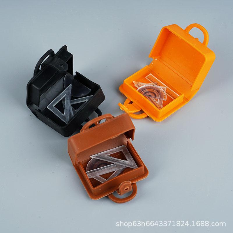 Good-Looking Mini Simulation Doll House Schoolbag Straight Ruler Triangle Ruler Miniature Creative School Supplies Model Ornament Toy