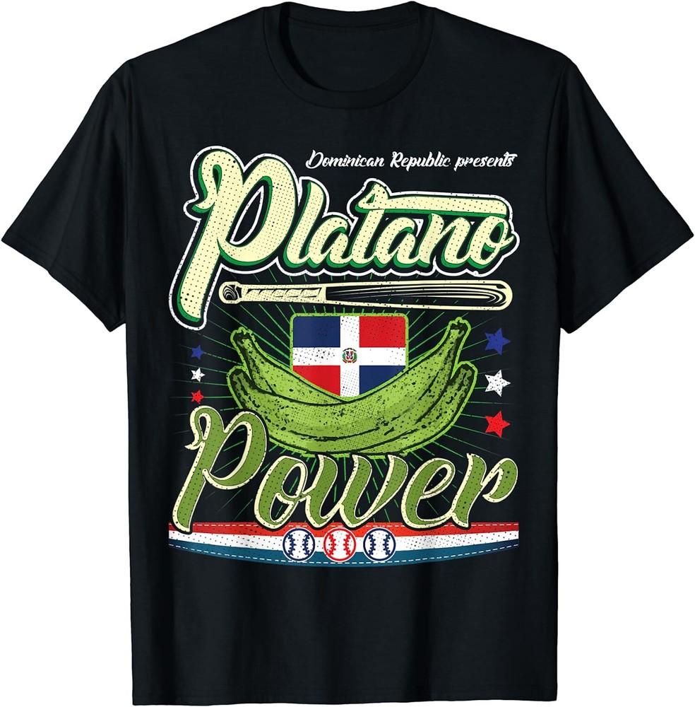 New Limited Dominican Republic Platano Power Baseball Flag T-Shirt Unisex T-Shirt XL