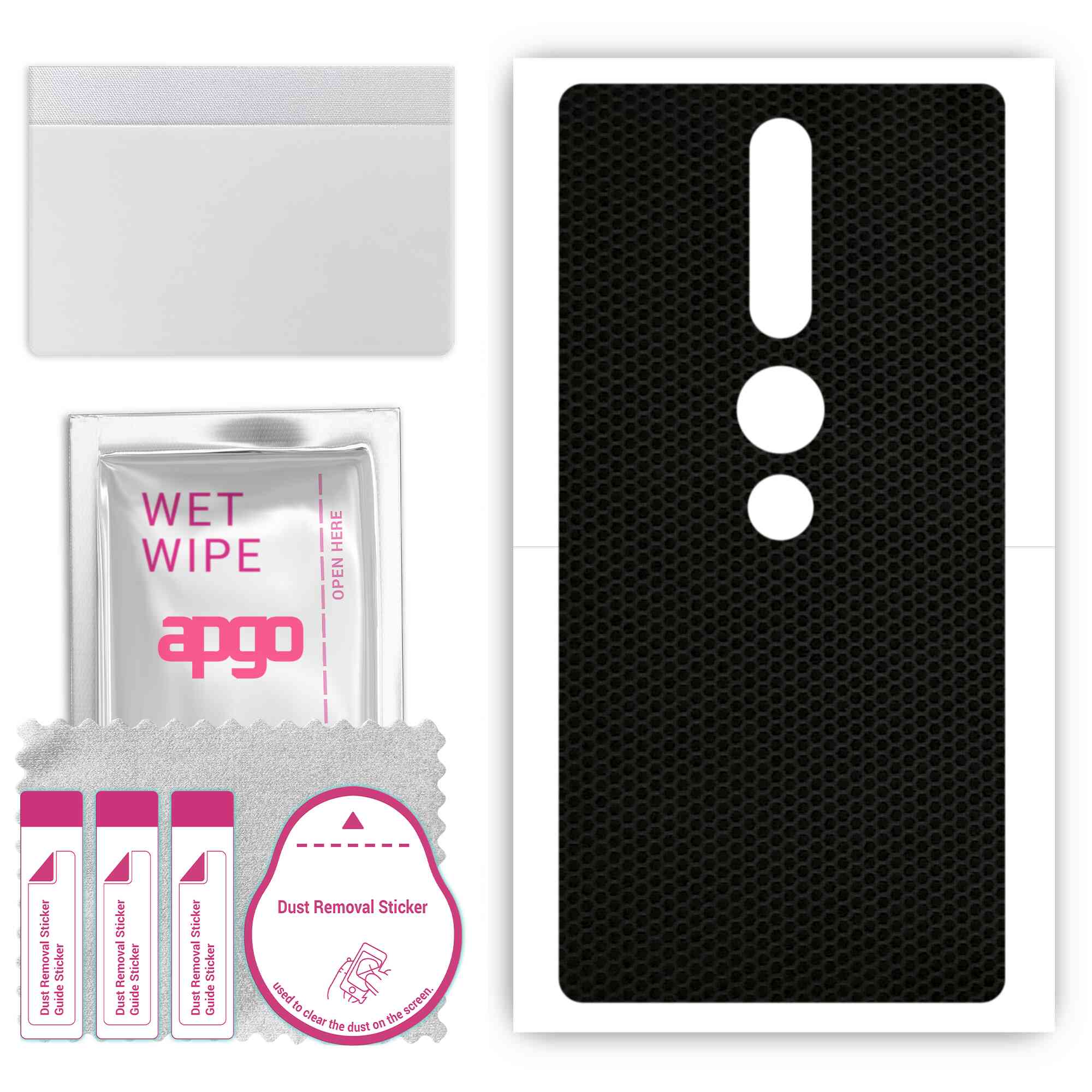 

apgo Protective Skin Sticker for the back compatible with Lenovo Phab2 Pro, Wrap Film, Foil, Vinyl - Pattern Matrix