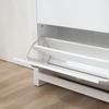 Mobiletto Portascale a 2 Cassetti Moderno Stretto Organizzatore in Legno per Corridoio con Ante a Ribalta Scaffale Regolabile per 6-12 Paia, Bianco
