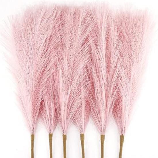 3 Pcs Faux Pampas Grass Small Fluffy Artificial Flowers Fake Flower for Home,Bedroom, Table Decoration and Craft Items Corner (Without Vase Pot)