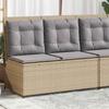 Vidaxl Folding Garden Bench With Cushions, Beige, Poly Rattan