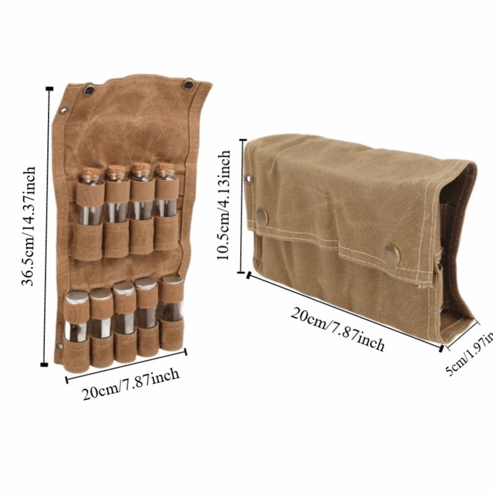 

Foldable Seasoning Jar Holder 9 Pockets Spice Bottle Storage Bag Durable Spice Bottle Bag Camping хакі