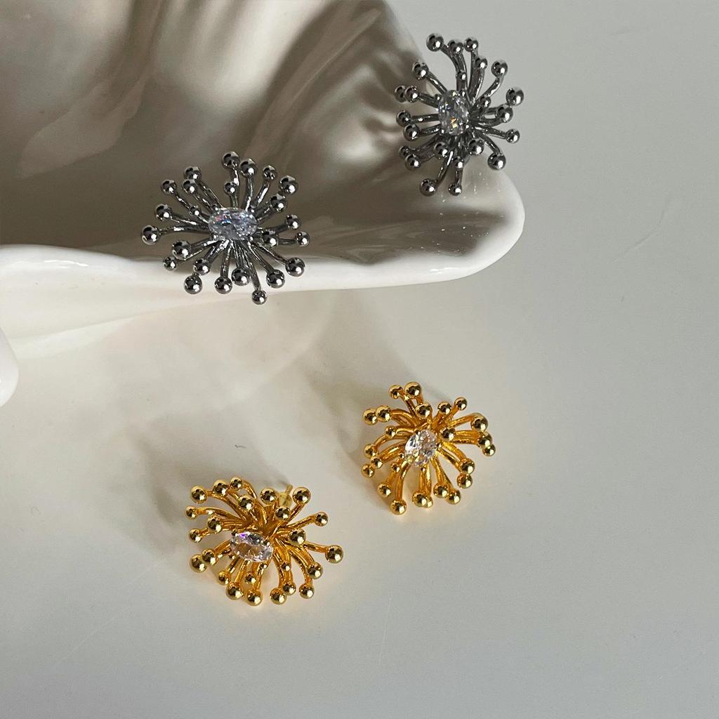 Elegant French Firework Stud Earrings: Sophisticated and Versatile Accessories for Women