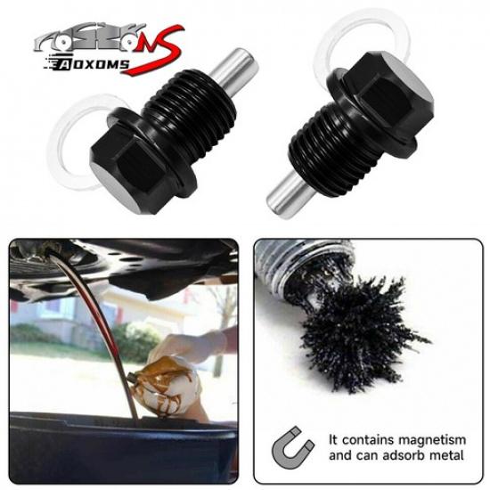 2x Universal M14x1.5 Magnetic Car Engine Oil Drain Plug Screw Nut Bolt Sump Nut