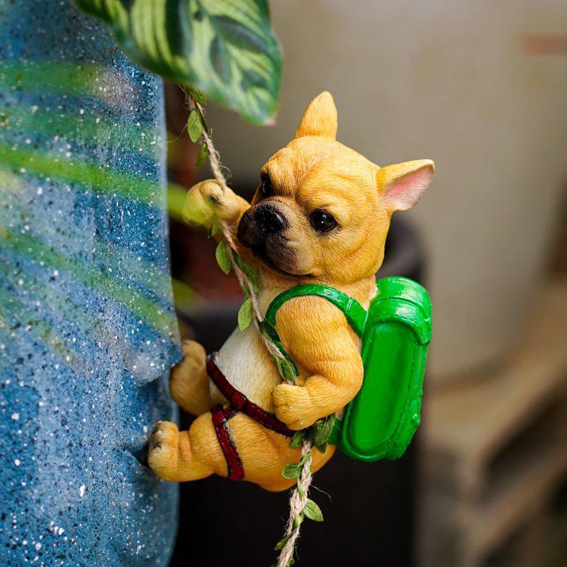 Little Rabbit Climbing Vine Hanging Ornament - Small Animal Figurine for Home, Courtyard, or Tree Pot Decor