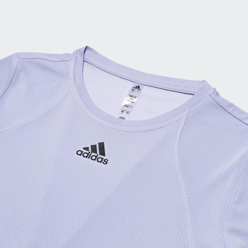 Adidas Heatrdy Focus T Casual Training Breathable Short Sleeve Tee Women Tops Lavender-Light-Purple HE7577